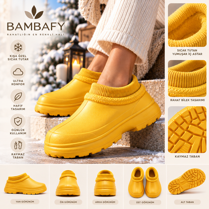 BAMBAFY™ | Kadın Kışlık Kalın Tabanlı, Bilek Detaylı Konfor Botu