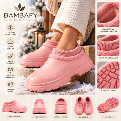 BAMBAFY™ | Kadın Kışlık Kalın Tabanlı, Bilek Detaylı Konfor Botu