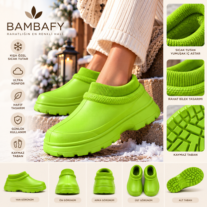 BAMBAFY™ | Kadın Kışlık Kalın Tabanlı, Bilek Detaylı Konfor Botu